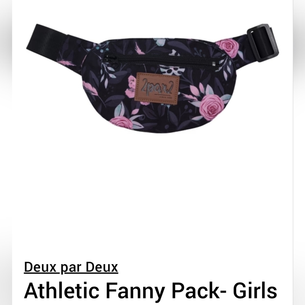 Deux Par Deux Girls athletic Fanny pack floral butterfly motif